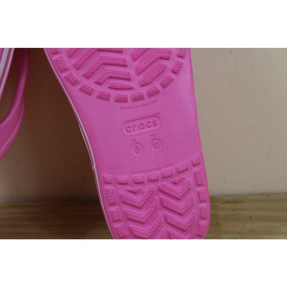 New Crocs Flip Flops Womens 10 Pink Bayaband Flip Thong Shoes - Picture 6 of 6